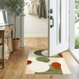Green Abstract Circle Area Rug
