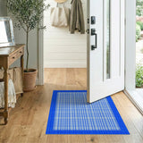 Classic Blue Gingham Check Area Rug