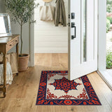Navy Crimson Mandala Traditional Persian Rug