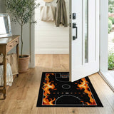 Orange Fiery Basketball Court Area Rug