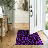 Purple Leaf Vine Silhouette Area Rug