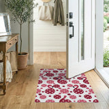 Pink Flamingo Polka Dot Area Rug