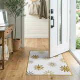 Golden Snowflake Geometric Area Rug