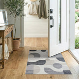Grey Abstract Modern Grey Geometric Abstract Area Rug