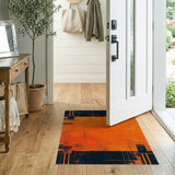 Distressed Orange Geometric Area Rug