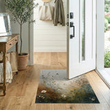 ODIKA Wildflower Meadow Washable Area Rug - Terracotta & Sage Green Botanical Low Pile Rug