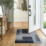 Block Geometric Modern Grey Geometric Block Area Rug