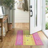 Kids Cartoon Playful Smiley Faces Multi-Color Area Rug