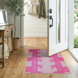 Vibrant Pink Lizard Scale Area Rug