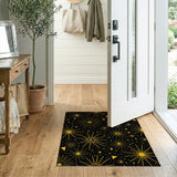 Cosmic Yellow Starburst Geometric Area Rug