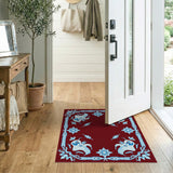 Maroon Winged Mythical Creatures Area Rug
