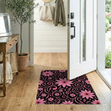 Pink Floral Vintage Vibrant Pink Floral Swirl Area Rug