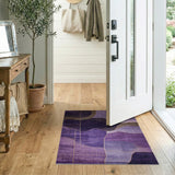 Purple Geometric Wave Abstract Area Rug