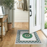 Green Emerald Mandala Persian Area Rug