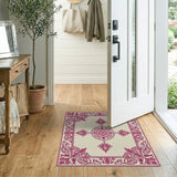 Elegant Pink Persian Medallion Traditional Persian Area Rug