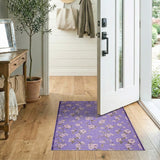 Purple Cherry Blossom Floral Area Rug