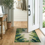 Lush Green Jungle Leaf Area Rug
