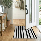 Bold Black White Vertical Stripe No. 27 Area Rug