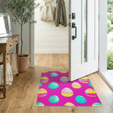 Playful Easter Egg Scatter Pink Area Rug