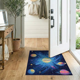 Vibrant Cosmic Planets Space Area Rug
