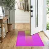 Pink Yellow Gradient Stripe Area Rug