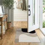 Abstract Beige Black Wave Area Rug