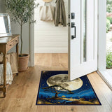 Moonlit Pine Tree Starry Night Area Rug