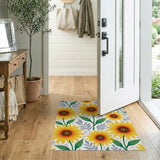 Vibrant Sunflower Pattern Area Rug