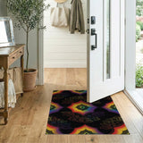 Vibrant Rainbow Geometric Washable Area Rug