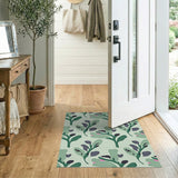 Abstract Mint Green Foliage Area Rug