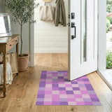 Purple Purple Patchwork Geometric Area Rug