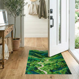 Lush Green Mountain Valley Area Rug