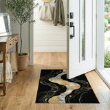 Luxe Gold Marble Wave Abstract Area Rug