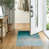 Ocean Wave Blue Teal Coastal Rug