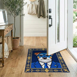 ODIKA Washable Whimsical Dog Portrait Area Rug - Low Pile, Non-Slip & Pet-Friendly