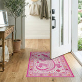 Pink Crocodile Heritage Tribal Area Rug