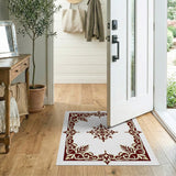 Traditional Persian Ornate Maroon Floral Persian Area Rug