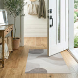 Abstract Beige Wave Abstract Area Area Rug