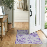 Purple Peony Floral Area Rug
