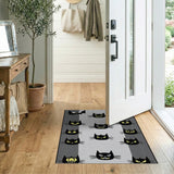 Spooky Black Cat Bat Halloween Area Rug
