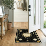 Celestial Gold Sun Moon Boho Area Rug