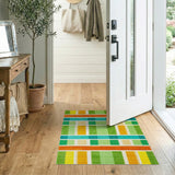 Multi-color and Patterns Geometric Modern Vibrant Multi-Color Geometric Grid Area Rug