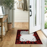 Spooky Halloween Jack-o'-Lantern Bat Border Rug