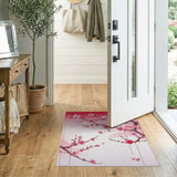 Pink Floral Vintage Pink Cherry Blossom Branch Area Rug