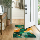 Green Marble Gold Abstract Area Rug