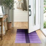 Purple Ombre Stripe Area Rug with Black Center