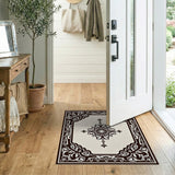 Traditional Persian Ornate Black Medallion Persian Area Rug