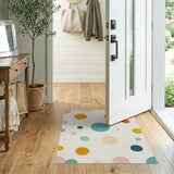 Vibrant Multi-Color Polka Dot Area Rug