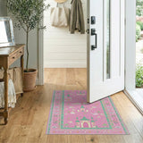 Whimsical Pink Castle Unicorn Kids Area Rug