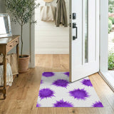 Purple Pom Pom Flower Area Rug